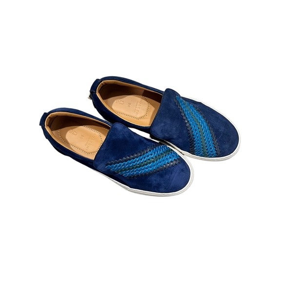 Buscemi Slip On Woven Inset Suede Slip-on Sneaker Weave Oceano Womens Size 6 - Picture 3 of 7